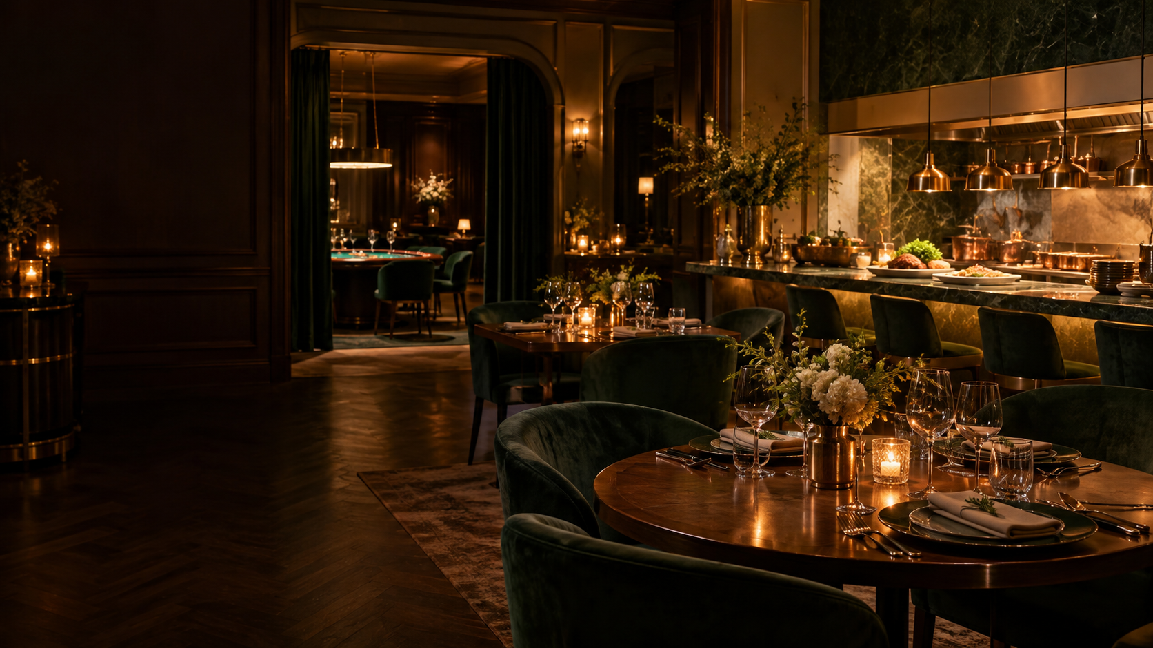 Eleganckie wnętrze restauracji Stół Ruletka